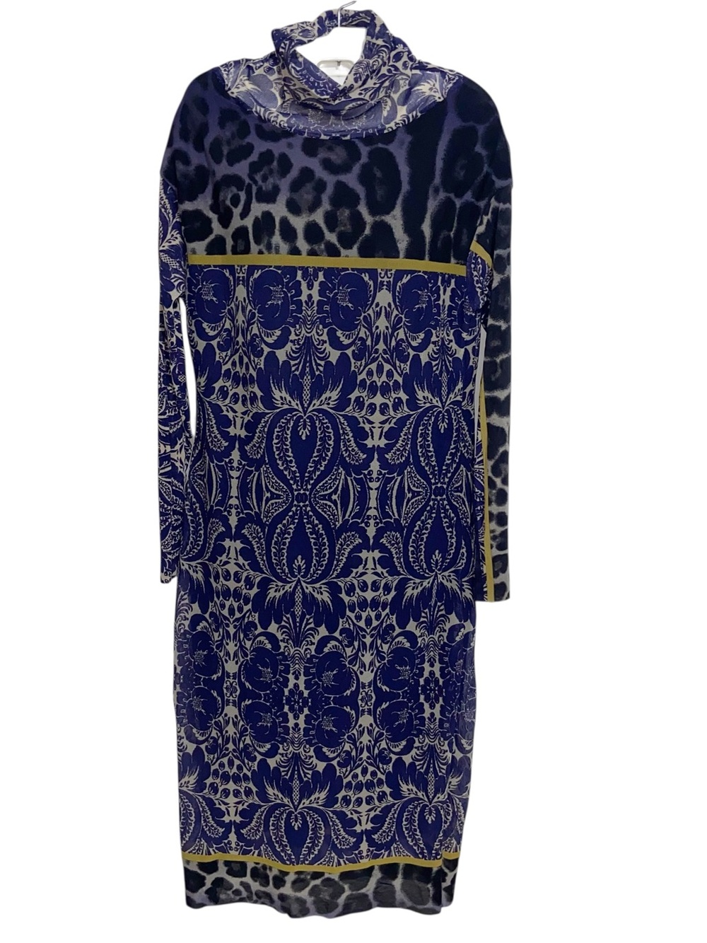 Petit Pois by Viviana G Dress Womens Medium Patchwork Print Nylon Mesh Artsy